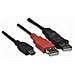 ICOC USB2-PW3 - Cavo USB 2.0 ad Y 2xA maschio / mini B maschio 0,6 m - Foto miniatura 4