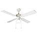 7064B Ventilatore da Soffitto 4 Pale con Kit Luce Diametro 105 cm Colore Bianco  - Foto miniatura 2