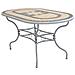 Set Tavolo Giardino Ovale Fisso Con Piano In Mosaico 160 X 90 Con 6 Sedie In Ferro Tortora Per Esterno - Foto miniatura 2
