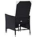 Sedia Da Giardino Reclinabile Con Cuscino In Polyrattan Nero - Foto miniatura 3