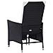 Sedia Da Giardino Reclinabile Con Cuscino In Polyrattan Nero - Foto miniatura 6