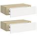 Scaffali Cassetti A Muro 2pz Rovere E Bianco 40x23,5x10cm Mdf - Foto miniatura 2