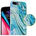 Custodia Compatibile Con Apple Iphone 8 Plus / 7 Plus / 7s Plus In Marmo Blu Verde No. 25 - Coperchio Protettivo In Silicone Tpu Con Motivo A Mosaico - Foto miniatura 2