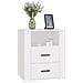 Comodino Bianco 50x36x60 Cm In Legno Ingegnerizzato - Foto miniatura 6