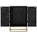 Credenza Nera 55x34x75 Cm In Legno Massello Di Mango E Ferro - Foto miniatura 4