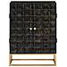 Credenza Nera 55x34x75 Cm In Legno Massello Di Mango E Ferro - Foto miniatura 5