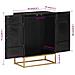 Credenza Nera 55x34x75 Cm In Legno Massello Di Mango E Ferro - Foto miniatura 6