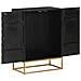 Credenza Nera 55x34x75 Cm In Legno Massello Di Mango E Ferro - Foto miniatura 9
