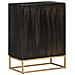 Credenza Nera 55x34x75 Cm In Legno Massello Di Mango E Ferro - Foto miniatura 10