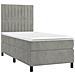 Letto A Molle Materasso E Led Grigio Chiaro 90x200 Cm Velluto - Foto miniatura 3