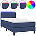 Letto A Molle Con Materasso E Led Blu 90x190 Cm In Tessuto - Foto miniatura 2