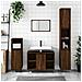 Armadietto Bagno Rovere Marrone 30x30x100 Cm Legno Multistrato - Foto miniatura 1