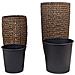 Set Di 2 Vasi Per Piante Cedrus Rattan Sintetico 37/45 Cm Marrone - Foto miniatura 2
