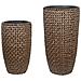 Set Di 2 Vasi Per Piante Cedrus Rattan Sintetico 37/45 Cm Marrone - Foto miniatura 7