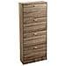 Trade Shop - Scarpiera 4 Ante Doppia Salvaspazio Slim Legno Moderna Noce H 150x63x24cm 827648 - Foto miniatura 1