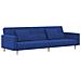 Divano Letto a 2 Posti con 2 Cuscini Blu in Tessuto - Foto miniatura 1