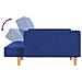 Divano Letto a 2 Posti con 2 Cuscini Blu in Tessuto - Foto miniatura 8