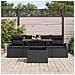 Set da Pranzo da Giardino 5 Pezzi con Cuscini Nero Poly Rattan Acacia - Foto miniatura 3