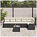 Set Divano da Giardino 6 Pezzi con Cuscini Rattan Poly Marrone,  Divano da Giardino 2 Posti con Cuscini Rattan Poly Nero - Foto miniatura 3