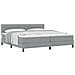 Letto Box Spring con Materasso Grigio Chiaro 200x200 cm Tessuto - Foto miniatura 1