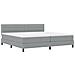 Letto Box Spring con Materasso Grigio Chiaro 200x200 cm Tessuto - Foto miniatura 3