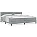 Letto Box Spring con Materasso Grigio Chiaro 200x200 cm Tessuto - Foto miniatura 4