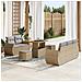 Set Divano da Giardino con cuscino 8 pcs beige e grigio chiaro - Foto miniatura 2