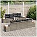 Set Divano da Giardino con cuscino 9 pcs Grigio Poly Rattan - Foto miniatura 3