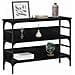 Tavolo consolle Rovere nero 100 x 32 x 75 cm Legno multistrato - Foto miniatura 3