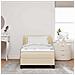 Letto box spring con materasso Crema 80 x 200 cm Tessuto - Foto miniatura 5