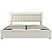 Letto Imbottito Bianco Con Illuminazione Led E Ampio Vano Contenitore - Foto miniatura 2