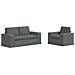 Divano 2 pcs Grigio scuro 182 x 80 x 82 cm Tessuto - Foto miniatura 1