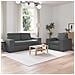 Divano 2 pcs Grigio scuro 182 x 80 x 82 cm Tessuto - Foto miniatura 2