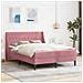 Struttura letto con materasso Rosa 180 x 200 cm Velluto - Foto miniatura 2