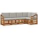 Set divani con cuscino 5 pcs Grigio Naturale e Chiaro - Foto miniatura 1