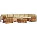 Set di divani da esterno con cuscino 8 pcs Naturale e Beige - Foto miniatura 3