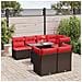 Set Divani da Giardino 8 pz con Cuscini Marrone in Polyrattan - Foto miniatura 2