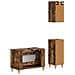 Set di armadietti da bagno in 3 pezzi ALKMAAR Rovere Fumo - Foto miniatura 3