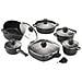 112914 Set Di Pentole In Alluminio Pressofuso (12 Pz., Rivestimento Antiaderente Teflon Classic, Incl. 1 Paio Di Presine), Nero - Foto miniatura 1
