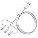 Cavo 3IN1 USB-A Lightning USB-C Colore Bianco - Foto miniatura 1