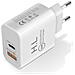 Caricatore Da Muro Usb / Usb-c 18w Power Delivery Q. c 3.0, Bianco - Foto miniatura 1