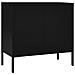 Credenza Nera 75x35x70 Cm In Acciaio E Vetro Temperato - Foto miniatura 5