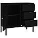 Credenza Nera 75x35x70 Cm In Acciaio E Vetro Temperato - Foto miniatura 8