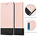 Custodia Compatibile Con Samsung Galaxy A7 2018 In Oro Rosato Nero - Coperchio Protettiva Con Chiusura Magnetica, Funzione Stand E Tasca Per Le Carte - Foto miniatura 6