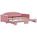 Divano Letto Con Letto Estraibile Rosa 100x200 Cm In Velluto - Foto miniatura 2