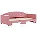 Divano Letto Con Letto Estraibile Rosa 100x200 Cm In Velluto - Foto miniatura 3