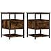 Comodini 2 Pz Rovere Fumo 40x42x56 Cm In Legno Multistrato - Foto miniatura 2