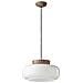 Sospensione Vintage Decò Maracana Ceramica-vetro Bianco-marrone 1 Luce E27 - Foto miniatura 3