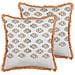 Set Di 2 Cuscini Sativus Cotone 45 X 45 Cm Arancione Trama Floreale - Foto miniatura 7