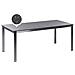 Tavolo Da Giardino Vetro Temperato E Acciaio Inox Nero E Argento 180 X 90 Cm Cosoleto - Foto miniatura 5